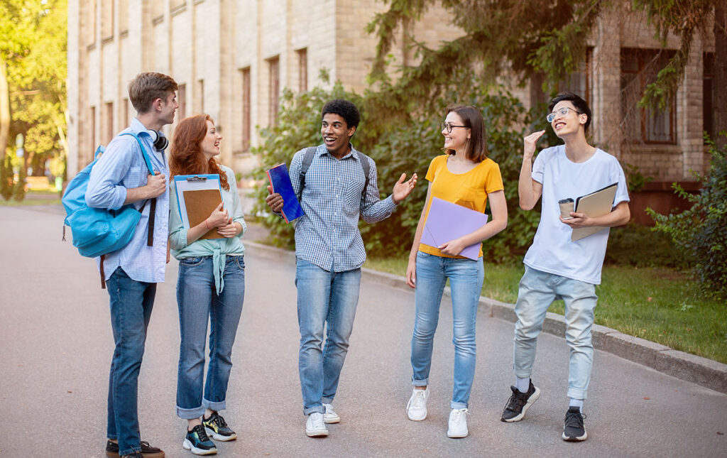 group of students in school campus